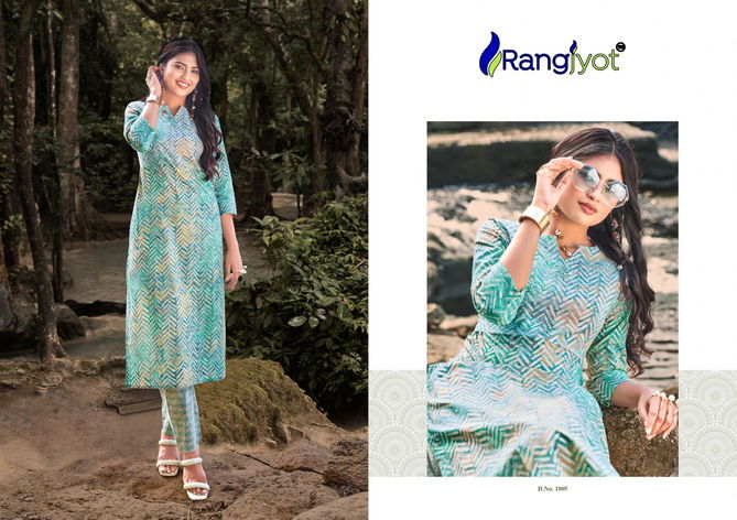 Rang Riti By Rangjyot Printed Cotton Kurti With Bottom Wholesale Market In Surat